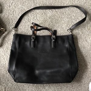 LARGE black coach bag/briefcase style